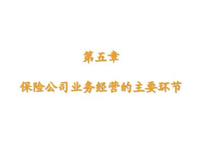 保险代理人第五章 经营保险代理业务的关键要点