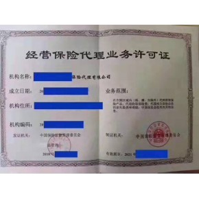 辽宁无处罚保险代理牌照转让